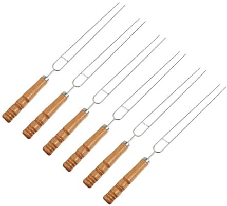 Toddmomy 6 Stück Grillgabel Gabeln zum Braten von Marshmallows Hölzern