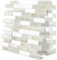 Tiwoos Thick 3D Peel and Stick Wall Tiles Self Adhesive Sticky Splashback for Kitchen Bathroom Marble Beige White 10-Sheet (12×12)