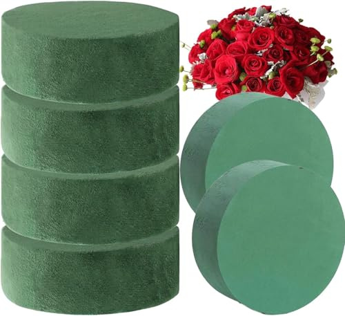 Lumivra Round Floral Foam for Fresh Flower Arrangements – 6 Pcs Wet Foam Blocks for Weddings, Bouquets & Centerpieces