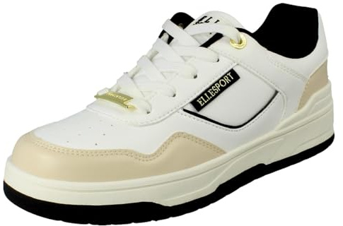 Ladies Elle Sport Casual Trainers F7318 - White Synthetic - UK Size 6 - EU Size 39 - US Size 8