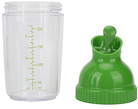 Leakproof Salad Dressing Shaker 200ml BPA-Free Cruet for Seasonings Soy Sauce Vinegar Oil, Green