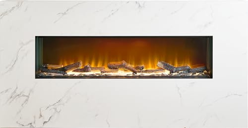 Acantha Bloc Pre-Built White Marble Effect Fully Inset Media Wall Suite