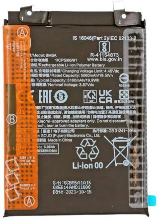 TD24H Bateria BM5A para Xiaomi Redmi Note 11 Pro 5G - Poco X4 Pro 5G 5160 mAh