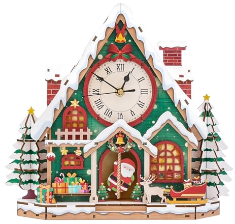 KaayeeWood 3D Cloche Wooden Puzzle for Adults,Christmas Snow House Kits | Unique Animal Shape 3D Wooden Puzzle, Home Decoration Birthday Gift for Adults and Teenagers (32x7.5x28.9cm)