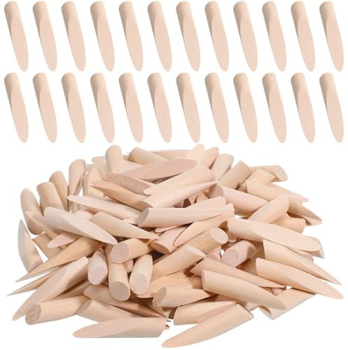 100PCS Solid Wood Pocket Hole Plugs, 3/8 Inch Pine Wood Plugs for Pocket Hole Jig Accessories Various Woodworking Projects