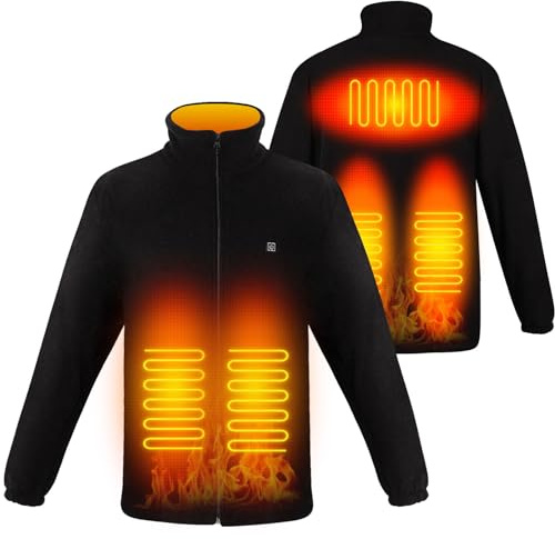 TOUVE Veste Chauffante Homme Femme, Gilet Homme Femme Chauffante, Veste Polaire Chauffante Sans Manche, 5 Zones de Chauffage, 3 Niveaux de Chauffage (Batterie non Incluse)
