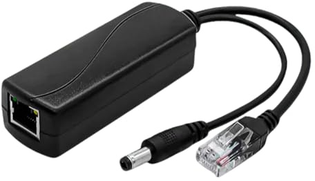 PoE Splitter 48V to 12V, 5.5x2.1mm DC IEEE 802.3af/at Standard Power over Ethernet Splitter Adapter for IP Camera, VoIP Phone, Access Point (PS5712TG-25)