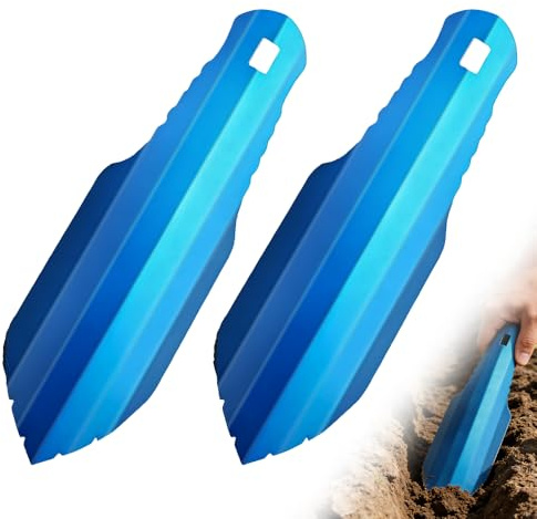 mizikuu 20,5 cm Ultraleichte Backpackkelle aus Aluminium, 2 Stück Camping Schaufel Multifunktionale Gartenschaufel für Gartenarbeit Camping Strand Wandern Rucksackreisen Strand