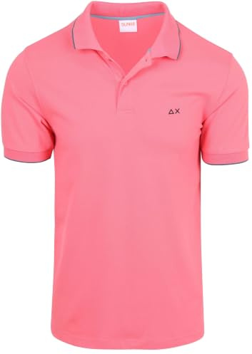 SUN68 Uomo Polo con Dettagli A Contrasto in Cotone Navy Blue
