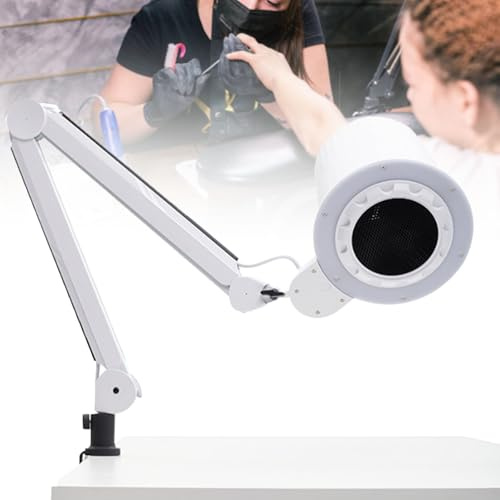 SENJINGHUA 80W Professional Nail Duster, Electric Nail Duster Machine, Vacuum Cleaner Fan for Home or Salon Manicure Tools with LED Three Color Light Mode, Low Noise