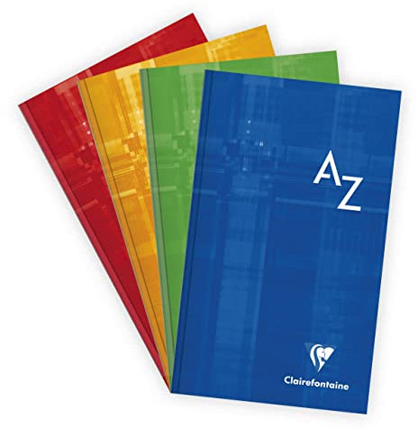 Clairefontaine 9509C - Adressbuch / Kladde, 11x17cm mit Hardcover, 96 Blatt kariert 90g, farbig sortiert, 1 Stück