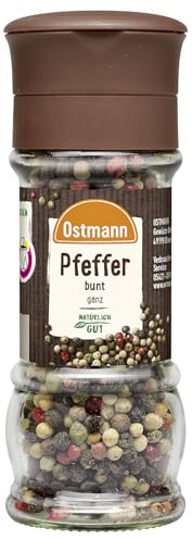Ostmann Gewürze - Pfeffer Mix | 60 g in der Mühle | Bunte, ungemahlene Pfefferkörner-Mischung | Zum Würzen bei Tisch und zum Abschmecken