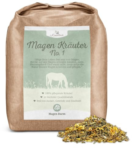 Krauterie Magen Kräuter No. 1 für Pferde (2000 g) | Artgerechtes Ergänzungsfutter für Pferde in Spitzenqualität - frei von Zusatzstoffen, getreidefrei, zuckerfrei, melassefrei