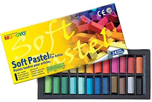 Mungyo, Square Soft Pastels, 24 Half Size Colours