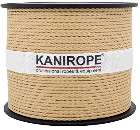 Kanirope® PP Seil Polypropylenseil MULTIBRAID 2mm 100m Farbe Hanffarbig (0144) 8x geflochten