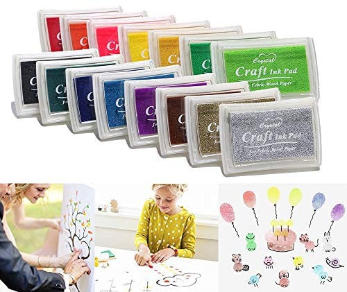 CCINEE 15 Colors Ink Pads - For Use with any Rubber Art/Craft Stamps