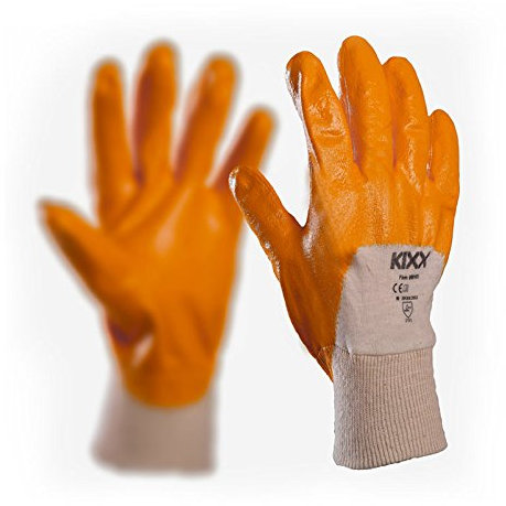 Kölle KIXX Handschuh Baumwolle/Nitril Gr. 8 weiß/gelb