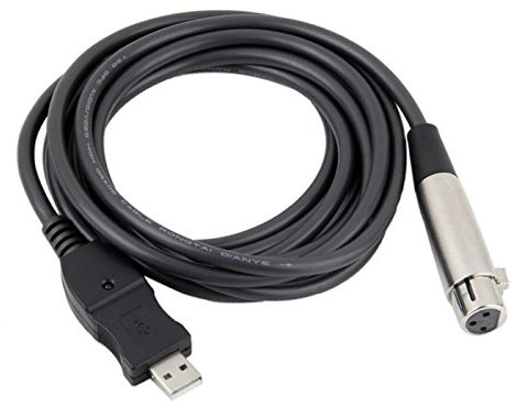 Q11C USB-Mikrofonkabel 3m USB Stecker auf XLR Buchse Mikrofon Kabelstecker Studio Adapter für Mikrofone oder Instrumente Aufnahme Karaoke Singe