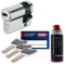 ToniTec Set aus ABUS Sicherheitsschloss als Halbzylinder XP20 XP20S mit Sicherungskarte 10/40 und ToniTec Pflegespray