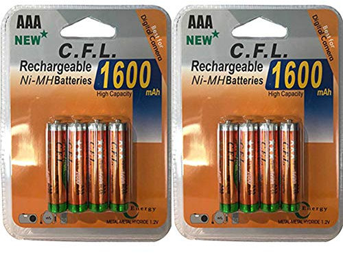 Lot DE 8 Piles ACCUS Batteries AAA LR06 1.2V NI-MH Rechargeable Battery Mignon 1600mAh | REMPLACE Les Piles AAA 1.5V | AAA LR03 LR3 R03 R3 H03 H3 3A | Jouet TELECOMMANDE Lampe ETC... (AAA 1600mAh)