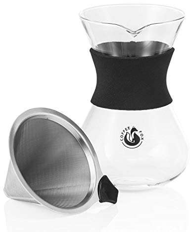 Cafetera con filtro permanente de acero inoxidable y jarra de café 650 ml