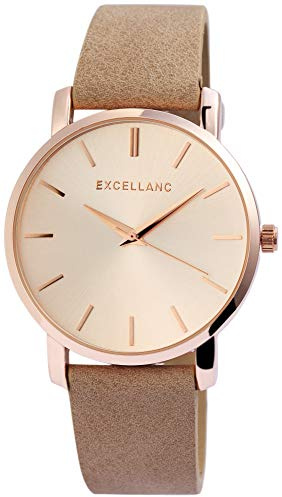 Excellanc Damen - Uhr mit Lederimitationsband Analog Quarz 2900098