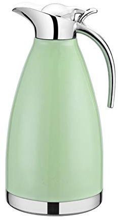 304 Edelstahl Doppelwand Vakuum Isolierte Kaffee Topf Kaffee Thermos Kaffee Plunger Saft/Milch/Tee Isolierung Topf,Grün,2 L(24 Hours Insulation)