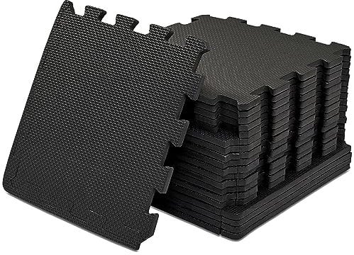 MATANA Bodenschutzmatte Fitness - Puzzle Bodenmatte Sport Trainingsmatte rutschfest (20 Teile, 120x150cm Gym Matte) - Heimtrainer, Pool Unterlegmatte