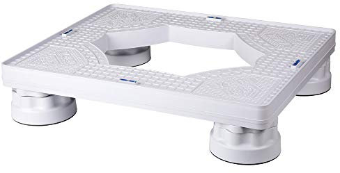 Qvant 6050K Waschmaschine Sockel Podest Waschmaschinensockel mit 4 Höhenverstellbare Füße mit Rädern, Untergestell für Kühlschrank, Sockel für Trockner und Waschmaschine