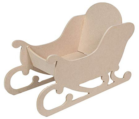 Large MDF 3D Santa Father Christmas Sleigh for Decoration