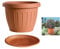 bama Vaso Terra Tondo 40 cm per Fiori Piante con Sottovaso 23 Litri Plastica Color Terracotta, con Fori di Drenaggio, Resistente agli UV, Made in Italy