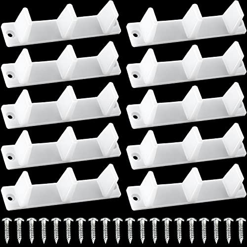 Jetec 10 Pieces Plastic Sliding Closet Door Guide Floor Bottom Guide Track Floor Mount Bypass 4-3/16, White