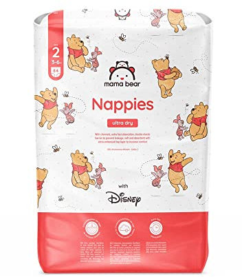 Amazon-Marke: Mama Bear Disney Ultra Dry Windeln Größe 2 (3-6 kg), Weiß, 84 Stück (1-er Pack)