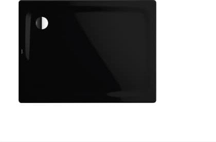 Kaldewei Duschwanne Superplan mit Wannenträger extraflach Modell 406-5 120 x 90 x 2,5 cm, Ablaufloch Ø 9,0 cm, schwarz mit Perl-Effekt