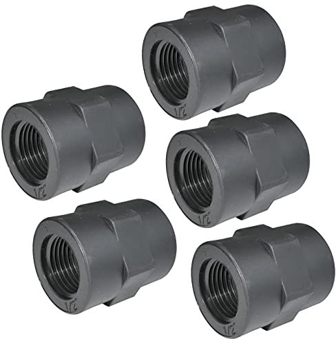AERZETIX - C52030 - Satz von 5 Druck gewindemuffen 1/2'' weiblich/weiblich zum einschrauben aus kunststoff PN 10 bar - druckverschraubung zum einschrauben