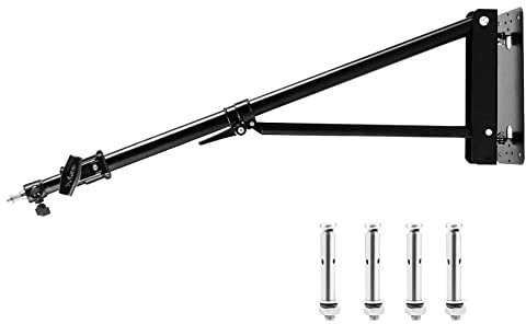 Selens Triangle Wall Mounted Boom Arm 180 cm, Triangle Boom Arm 180° Flexible Rotation Camera Wall Mount Boom for Photography Photo Studio Ring Light Softbox Umbrella Reflector Monolight Flash Light