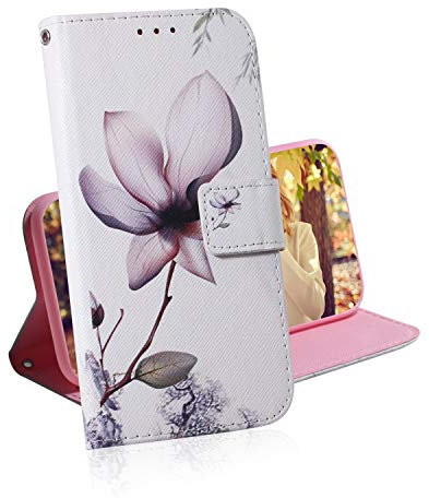 Hülle für Motorola Edge 20 Lite/Edge 20 Fusion, Tierbild Brieftasche Schutzhülle, Kartenschlitz Magnetknopf Stoßfeste Handyhülle für Motorola Edge 20 Lite/Edge 20 Fusion Hülle PU Leder, Magnolie