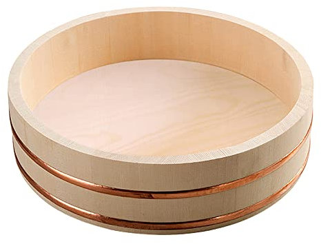 Hangiri De Madera Kit Para Servir Sushi Para Cocina De Restaurante De Sushi - Japonés Banda De Cobre Tina De Tazón Para Mezclar Arroz Para Sushi / 72cm/28.3in