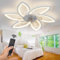 WDENI Bianco fiore LED ventilatore da soffitto luminosità regolabile 3 colori variabile adatto per soggiorno camera da letto