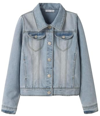 NAME IT Mädchen Nkfstar Dnm Jacket 2210-sr Noos, Light Blue Denim, 110