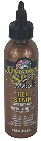 Unicorn SPiT Metallic Colour Paint Hephaestus Concentrated High Pigment Waterbased Multi Surface Non-Toxic Gel Stain (Bronze)