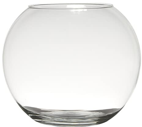 INNA-Glas Kerzen Kugelvase TOBI Earth aus Glas, klar, 23cm, Ø30cm