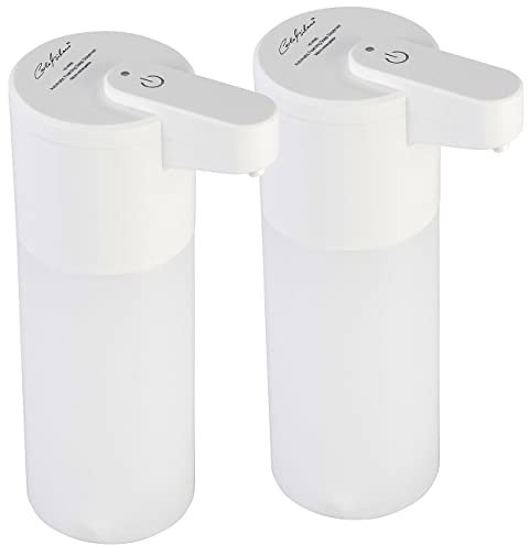 Carlo Milano Seife Spender: 2er Set Autom. Akku-Schaum-Seifenspender, IR-Sensor, 5 Stufen, 500 ml (Elektronische Seifenspender, Badezimmer Seifen Spender, Seifenschaum)