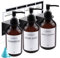 Roselee 3 Pezzi Dispenser Sapone Doccia da Muro, 500ml Dispenser Sapone Bagno con Etichetta per Bagno Doccia Cucina Shampoo Balsamo Bagnoschiuma - Ambra