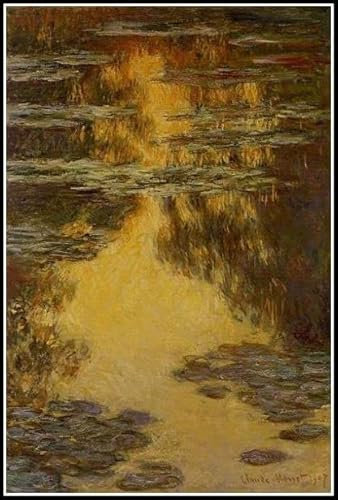 Seerosen Malerei von Claude Monet Diamant Malerei Kits für Erwachsene, 5D Kristall Diamanten Kunst mit Zubehör Werkzeuge, Bild DIY Kunst Handwerk für Heimdekoration Geschenk