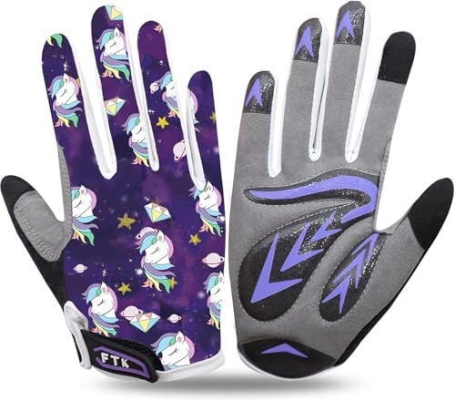 AXKAL Cycling Gloves Kids Gel Padded Touchscreen Anti Slip Breathable,Toddler Moutain Bike Gloves Boys Girls Extra Protective for Bicycle Climbing Outdoor Sport Biking Age 2-10