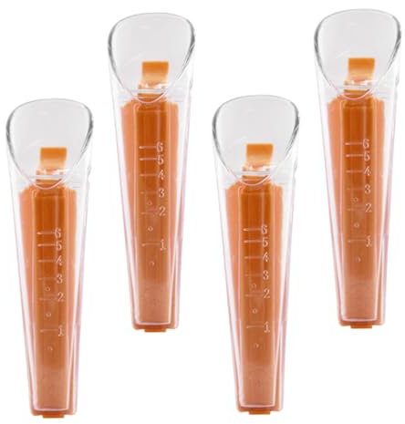 NAMOARLY 4 Sets Yeast Weigher Measuring Cup Yeast Weighing Cups Graduated Cup Kitchen Measuring Tool Powder Measuring Spoon Yeast Scale with Sealing Clip Milk Powder Cup with Scale As Resin