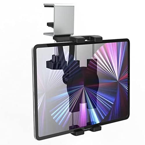 YOOZ Kitchen Tablet Holder, Under Cabinet Tablet Mount [Easy-Install & Sturdy] Cupboard Tablet Stand Clamp Metal for 4-12.9 Tablets Phones, iPad Pro Air Mini, iPhone, Galaxy Tabs, Switch etc