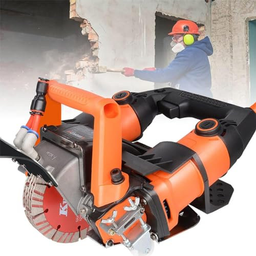 URJWAN Wandnut-Schneidemaschine, Elektrische WandnutfräSe, 5200 W, 10.500 U/Min, Wandnut-Schneidemaschine, Schlitzmaschine FüR Ziegel, Granit, Marmor, Beton, FräSer, Kerbnu