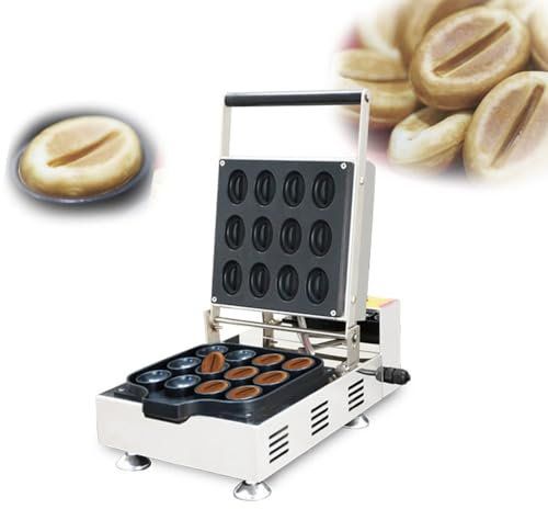 PAHION 1600W Gaufrier Belge 12 Tranches Gaufrier Au Café Machine À Gaufres Électrique Contrôle De La Température Et du Temps Chauffage Uniforme Double Face Faire des Gaufres Belges en Forme De Café